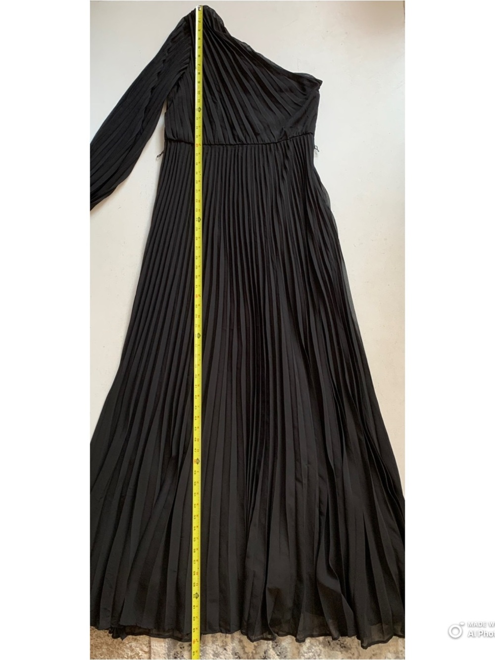 Lulus XL Divine Charm Black Pleated One Shoulder Maxi Dress NWT Formal Evening - Picture 16 of 17